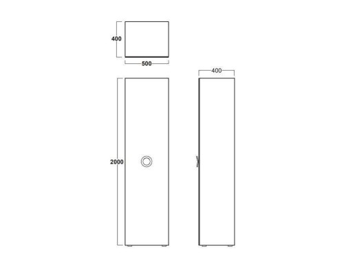 Simas Henges Пенал 50x40xh200 см, подвесной, цвет: белый матовый. HEM03 bianco matt