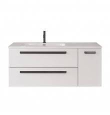 Тумба под раковину Cezares Eco Cer-N 120 L, 2 ящика, 1 дверца, bianco lucido, ручки матовые черные
