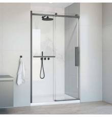 Душевая дверь в нишу Vincea Como Soft VDS-1CS130CLGM 130 см, профиль вороненая сталь, стекло прозрачное