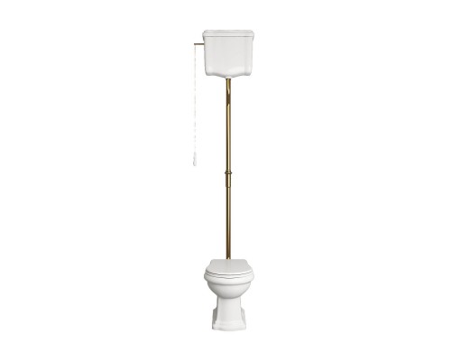 Kerasan Retro Унитаз 72х38.5см., с высоким бачком, слив в стену, цвет: белый/бронза. 754593, 101101, 760393, 108001, 757393 Kerasan Retro Унитаз 72х38.5см., с высоким бачком, слив в стену, цвет: белый/бронза. 754593, 101101, 760393, 108001, 757393