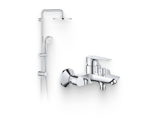 Душевой комплект Смеситель Grohe BauEdge 23604001 + Стойка New Tempesta Rustic 27399002