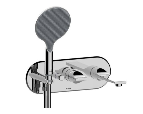 Bossini Apice Смеситель для ванны, встраиваемый, на 2 выхода,с ручным душем и шлангом 150см., внешняя часть, цвет: хром. Z00557.030