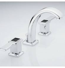 THG Meacute;tropolis agrave; manettes cristal noir Смеситель для раковины, на 3 отв., цвет: хром/черный хрусталь. A2M-A02-151