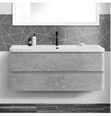 Тумба с раковиной BelBagno Albano 120 подвесная, сemento мerona пrigio, белая глянцевая раковина