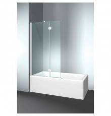 VismaraVetro Шторка на ванну PV 54х150Hсм, размер 90-92(50+40)см, SX (левая), стекло Transparent 04, Bright Silver 21, петли С67 внутр. открытие, TPA. VPV042105401500ST