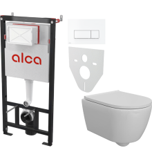 Комплект Унитаз подвесной DIWO Коломна 0700 + Инсталляция AlcaPlast AM101/1120-4:1 RU M570-0001 кнопка смыва белая