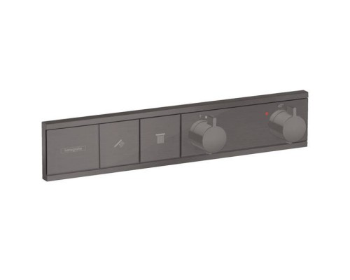 Hansgrohe RainSelect Смеситель для душа встраиваемый, термостатический, с запорным вентилем и 2 кнопками включения, внешняя часть, цвет: черный хром. 15380340 Hansgrohe RainSelect Смеситель для душа встраиваемый, термостатический, с запорным вентилем и 2 кнопками включения, внешняя часть, цвет: черный хром. 15380340