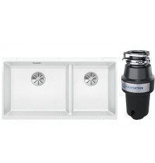 Комплект Мойка Blanco Subline 480/320-U белая + Измельчитель KUCHENSTERN Muhle 350MU35