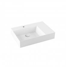 Azzurra Elegance Squared Раковина подвесная/накладная, 65x45xH12,5 см, правая, 1 отв., цвет: Bianco lucido. ELLP06545RQMBI/(EQA65M DX bi)*1
