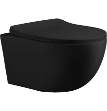 Унитаз подвесной Ceruttispa ORLTER Aria MBF CT10017 безободковый, с микролифтом, матовый черный