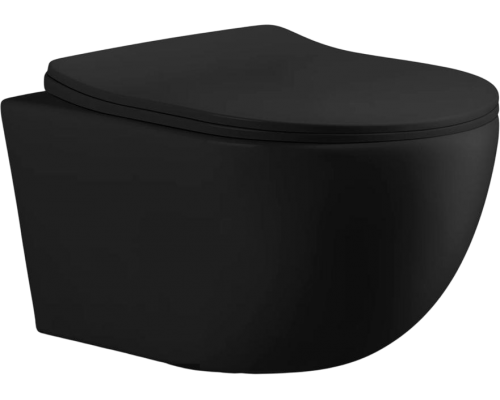 Унитаз подвесной Ceruttispa ORLTER Aria MBF CT10017 безободковый, с микролифтом, матовый черный