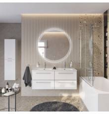 Мебель для ванной комнаты Cezares Eco Cer-N 120, 4 ящика, bianco lucido, раковина Duet 120, двойная, ручки сатин