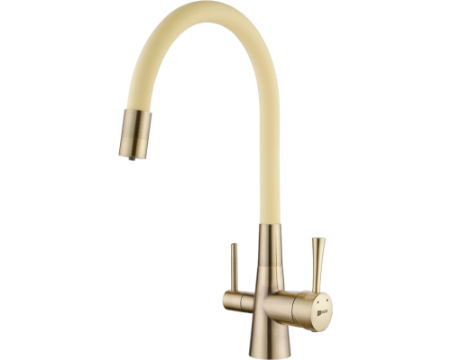 Смеситель для кухни Lemark Comfort LM3075B-Beige с гибким изливом, бронза, бежевый Смеситель для кухни Lemark Comfort LM3075B-Beige с гибким изливом, бронза, бежевый