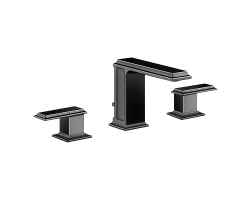 Gessi Eleganza Смеситель для раковины на 3 отверстия с донным клапаном, цвет: черный металлик. 46012#706