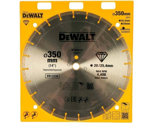 Круг алмазный DeWalt Ф350х25.4мм Круг алмазный DeWalt Ф350х25.4мм