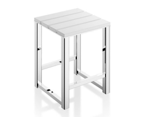 Decor Walther DW 68 Табурет 42.5x30x30см., цвет: хром/белый. 0503654