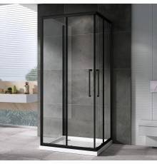 Душевой уголок Abber Schwarzer Diamant AG02100BH-S100B 100x100, профиль черный, стекло прозрачное