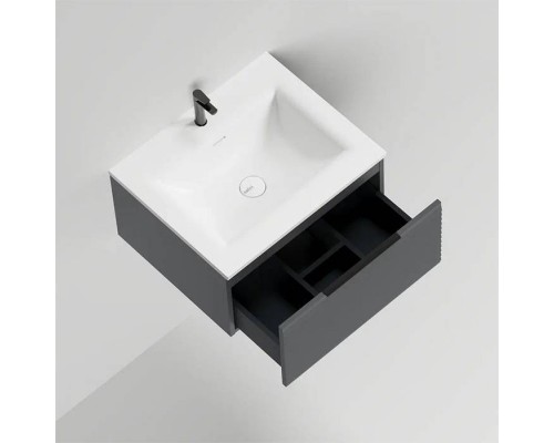 Salini Touch Тумба подвесная 60х50х32см., с раковиной, 1 ящик, гор. фрез., цвет: Anthracite. T600H1AON205
