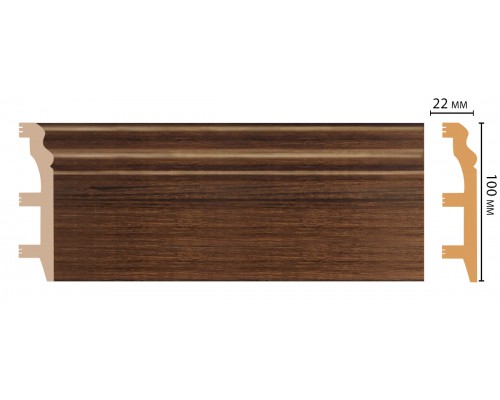 Плинтус напольный DECOMASTER D232-74 ШК/14 (100*22*2400мм)