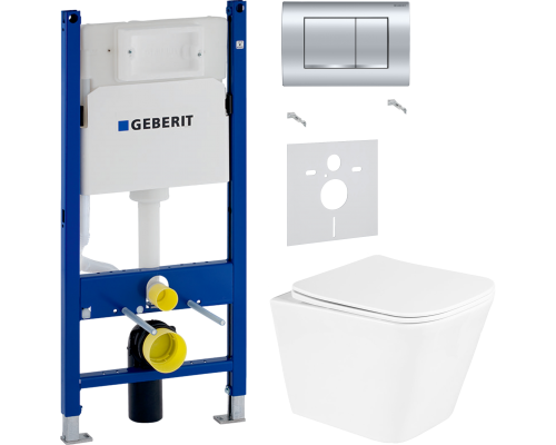 Комплект Унитаз подвесной BelBagno Due BB3103CHR/SC + Шумоизоляция Geberit 156.050.00.1 + Инсталляция Duofix Delta 458.163.21.1 с кнопкой смыва, хром Комплект Унитаз подвесной BelBagno Due BB3103CHR/SC + Шумоизоляция Geberit 156.050.00.1 + Инсталляция Duofix Delta 458.163.21.1 с кнопкой смыва, хром