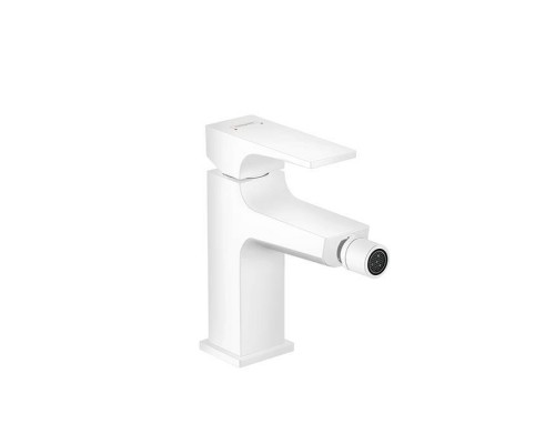 Hansgrohe Metropol Смеситель для биде на 1 отв, с донным клапаном, излив 129мм, цвет: белый матовый. 32520700 Hansgrohe Metropol Смеситель для биде на 1 отв, с донным клапаном, излив 129мм, цвет: белый матовый. 32520700