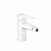 Hansgrohe Metropol Смеситель для биде на 1 отв, с донным клапаном, излив 129мм, цвет: белый матовый. 32520700