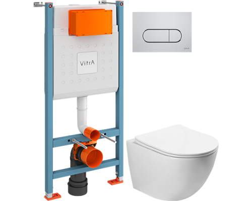 Комплект Унитаз подвесной SantiLine SL-5005 безободковый, с микролифтом + Инсталляция VitrA V-Fix Core 732-5800-01 с кнопкой смыва Root R 740-2280 хром Комплект Унитаз подвесной SantiLine SL-5005 безободковый, с микролифтом + Инсталляция VitrA V-Fix Core 732-5800-01 с кнопкой смыва Root R 740-2280 хром
