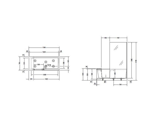 DURAVIT Shower + Bath Bathtub Ванна 170х75хh210.5см, прямоугольная с входной дверью и душевой шторкой, DX - правосторонняя, цвет: белый. 791246000001000, 700404000000000 DURAVIT Shower + Bath Bathtub Ванна 170х75хh210.5см, прямоугольная с входной дверью и душевой шторкой, DX - правосторонняя, цвет: белый. 791246000001000, 700404000000000