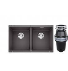 Комплект Мойка Blanco Subline 350/350-U темная скала + Измельчитель KUCHENSTERN Muhle