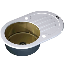 Мойка кухонная Zorg Inox Glass GL-7851-OV-WHITE-BRONZE белое стекло