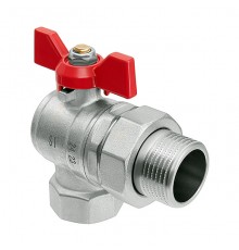 Кран шаровой латунный Smart Install ВР/НР 3/4  с американкой, угловой, бабочка. 57162S
