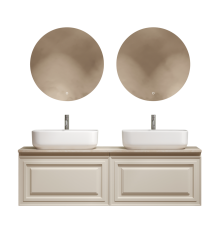 Мебель для ванной комнаты Sancos Very 160, beige soft, столешница бежевая TT160A2X, раковина CN5043