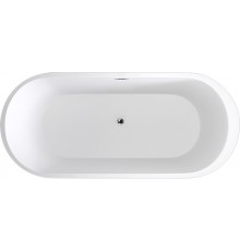 Акриловая ванна Black White Swan SB109 black 170x80 см, отдельностоящая, овальная, с каркасом, со сливом-переливом, черная 170x80