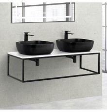 Столешница с раковиной BelBagno Etna Kraft 140 столешница EK-140-2-BL, черная раковина