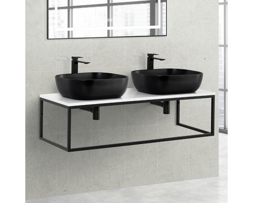 Столешница с раковиной BelBagno Etna Kraft 140 столешница EK-140-2-BL, черная раковина
