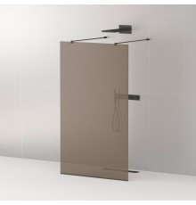 Душевая перегородка Cezares Liberta -L-2-90-120-BR-NERO профиль черный, стекло бронза
