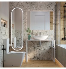 Мебель для ванной комнаты DIWO Элиста 100 белый мрамор, с раковиной Moduo 55 Leaf