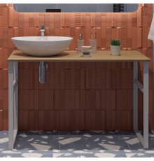 Консоль DIWO Элиста 120 светлое дерево, с раковиной Moduo 55 Leaf