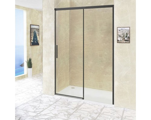 Душевая дверь в нишу RGW Leipzig Le-12 (187-191) x195 профиль черный, стекло прозрачное