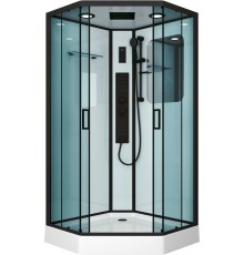 Душевая кабина Niagara Premium NG-6902-01GD BLACK 100х100х220 черная, с низким поддоном