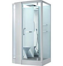 Душевая кабина Orans SR-89105LS белая, с хамамом и сиденьем