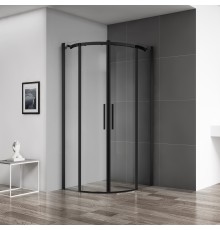 Душевой уголок BelBagno Acqua R-2-90-C-NERO профиль черный матовый