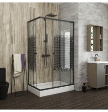 Душевой уголок Niagara Eco NG-012-14Q black мозаика, с поддоном