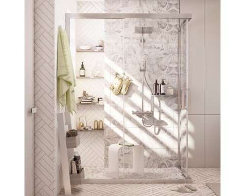 Душевой уголок STWORKI Карлстад 90x80 см профиль хром матовый