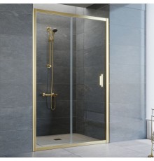 Душевая дверь в нишу Vegas Glass ZP 120 09 01 профиль золото, стекло прозрачное