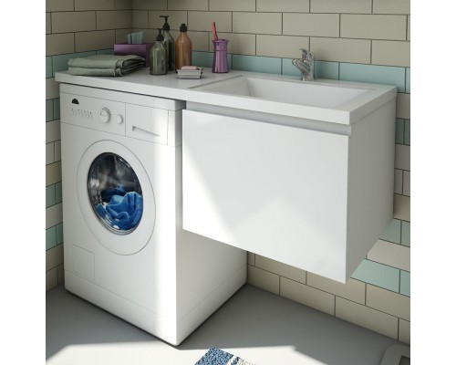 Тумба с раковиной Эстет Dallas Luxe 110 R подвесная, 1 ящик, под стиральную машину