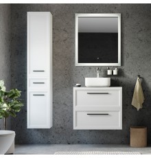Мебель для ванной комнаты STWORKI Эстерсунд 75 белая матовая, простоун беж