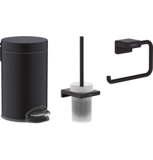 Набор Ершик Hansgrohe AddStoris 41752670 матовый черный + Держатель 41771670 матовый черный + Ведро 41775670 3 л, матовый черный