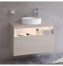 Тумба с раковиной Keuco Stageline 32865 80 см, с подсветкой, розеткой и точкой зарядки USB и USB-C, кашемир