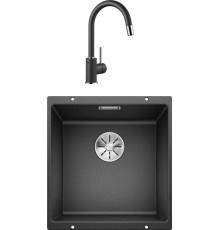 Комплект Мойка кухонная Blanco Subline 400-U антрацит + Смеситель Mida-S Silgranit 521455